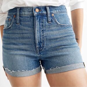 Madewell High Rise Denim Shorts Size 31 Raw Hems